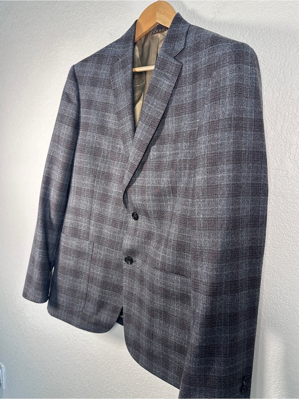 Billy Reid Gray Plaid Two-Button Sport Coat